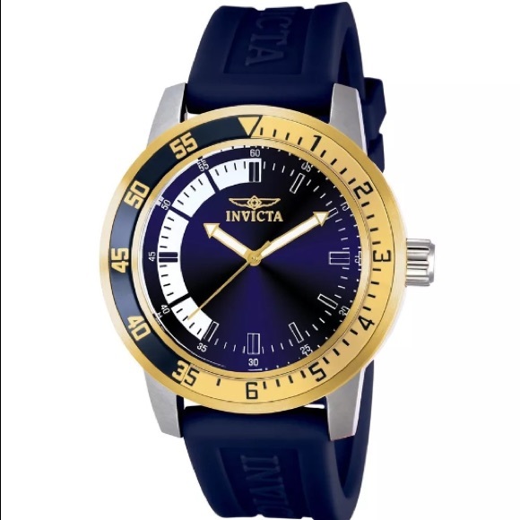 Invicta Specialty Blue Dial Blue Rubber Mens Watch